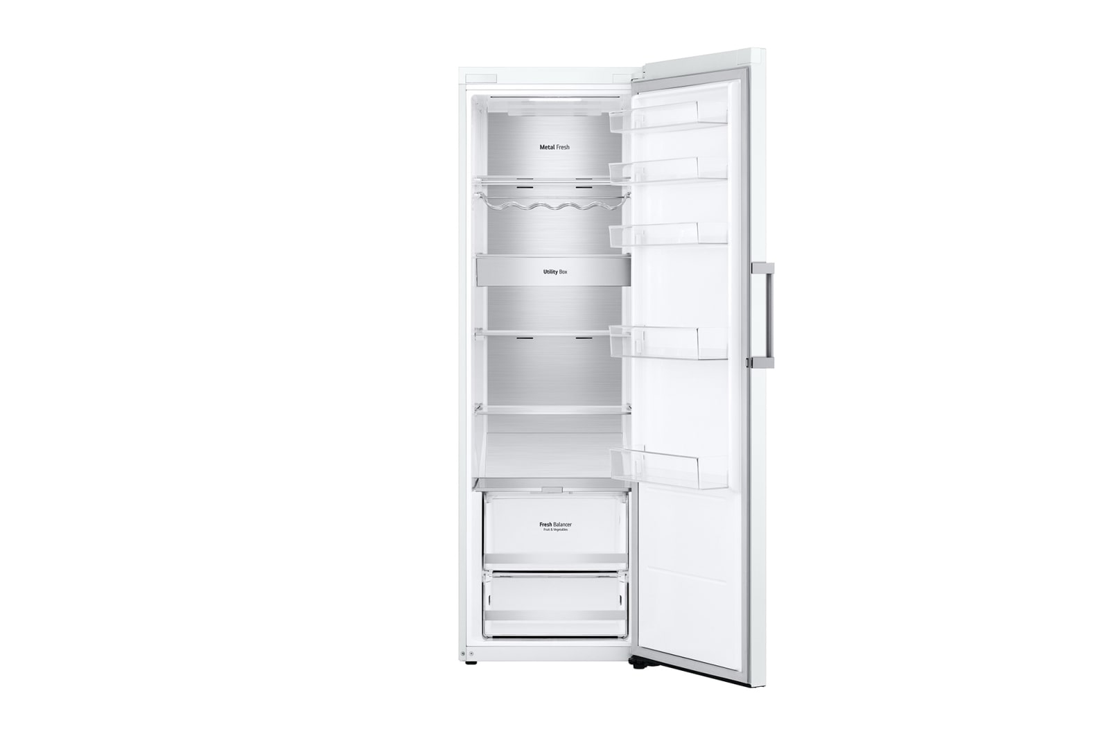 LG 386L Fritstående køleskab (Hvit) - Energiklasse E, Door Cooling™, LINEARCooling™, FRESHBalancer™, Smart Diagnosis™ med Wi-Fi, GLE71SWCSZ