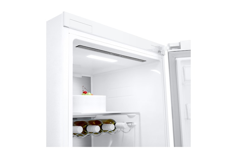 LG 386L Fritstående køleskab (Hvit) - Energiklasse E, Door Cooling™, LINEARCooling™, FRESHBalancer™, Smart Diagnosis™ med Wi-Fi, GLE71SWCSZ