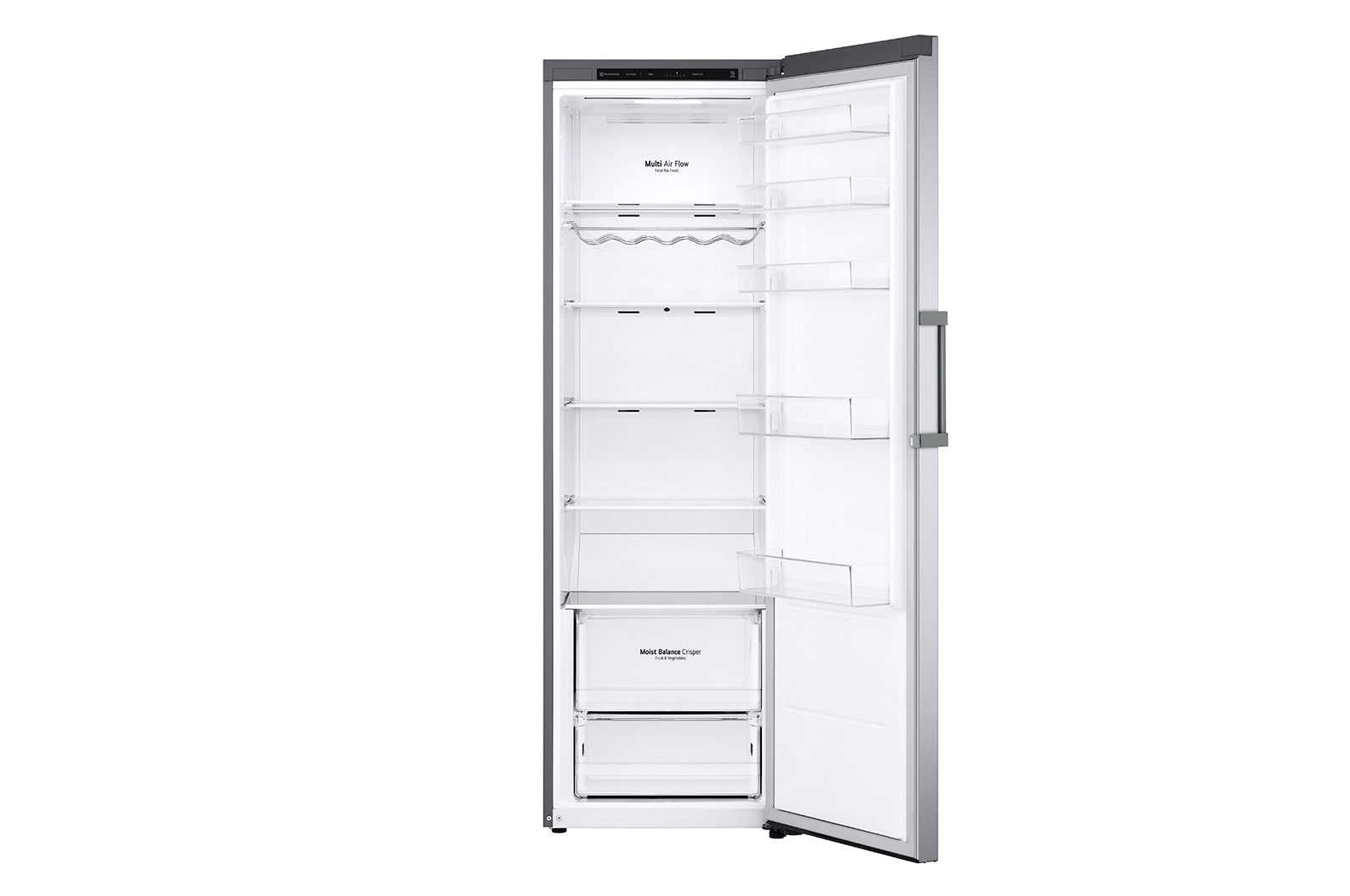 LG 386L Fritstående køleskab (Shiny Steel) - Energiklasse D, Door Cooling™, LINEARCooling™, Moist Balance Crisper™, GLT51PZGSF