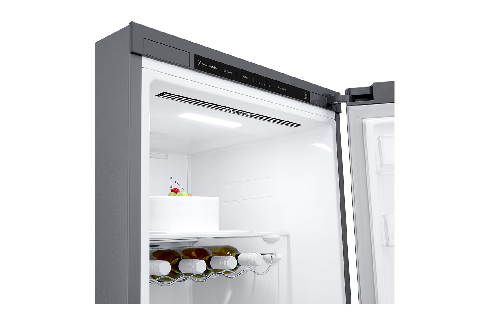 LG 386L Fritstående køleskab (Shiny Steel) - Energiklasse D, Door Cooling™, LINEARCooling™, Moist Balance Crisper™, GLT51PZGSF