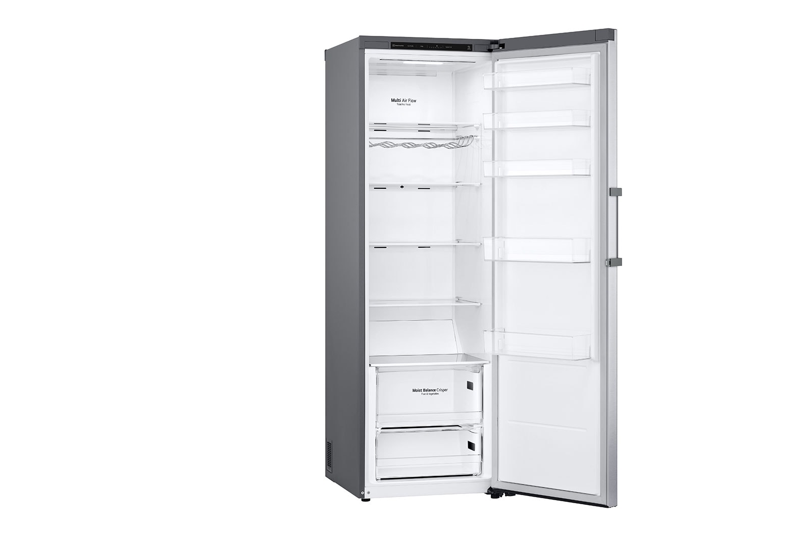 LG 386L Fritstående køleskab (Shiny Steel) - Energiklasse D, Door Cooling™, LINEARCooling™, Moist Balance Crisper™, GLT51PZGSF