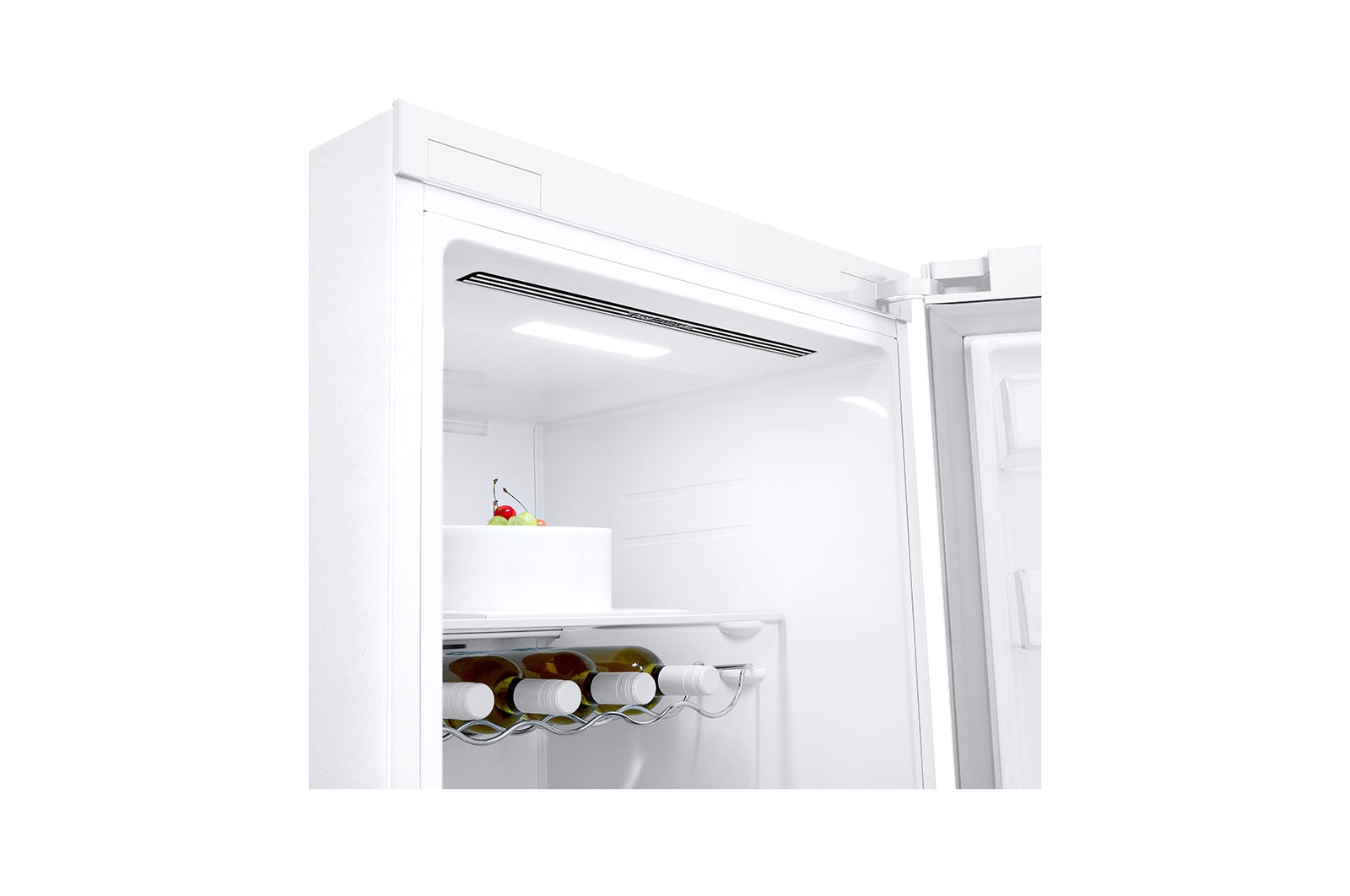 LG 386L Fritstående køleskab (Hvid) - Energiklasse E, DoorCooling™, LINEARCooling™, Moist Balance Crisper™, Smart Diagnosis™ med Wi-Fi, GLE51SWGSZ