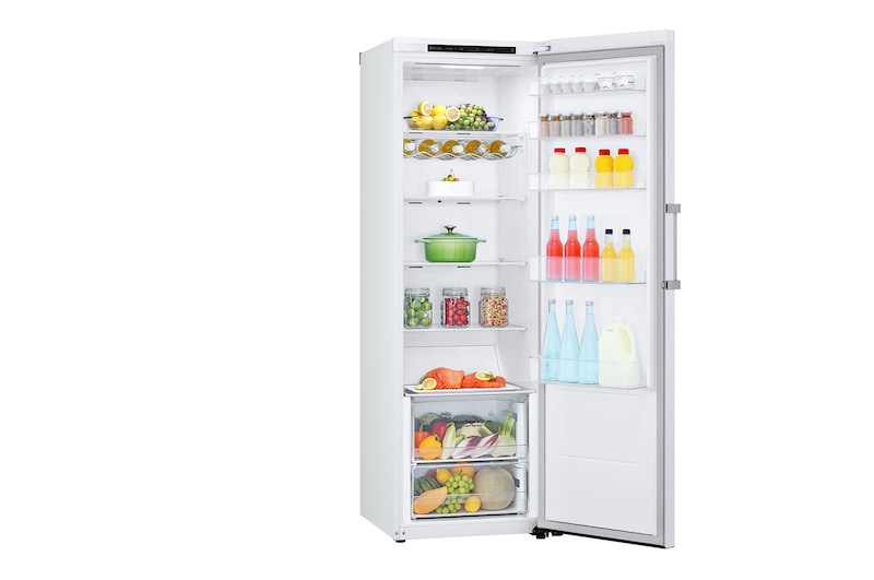LG 386L Fritstående køleskab (Hvid) - Energiklasse E, Door Cooling™, LINEARCooling™, Moist Balance Crisper™, GLT51SWGSZ