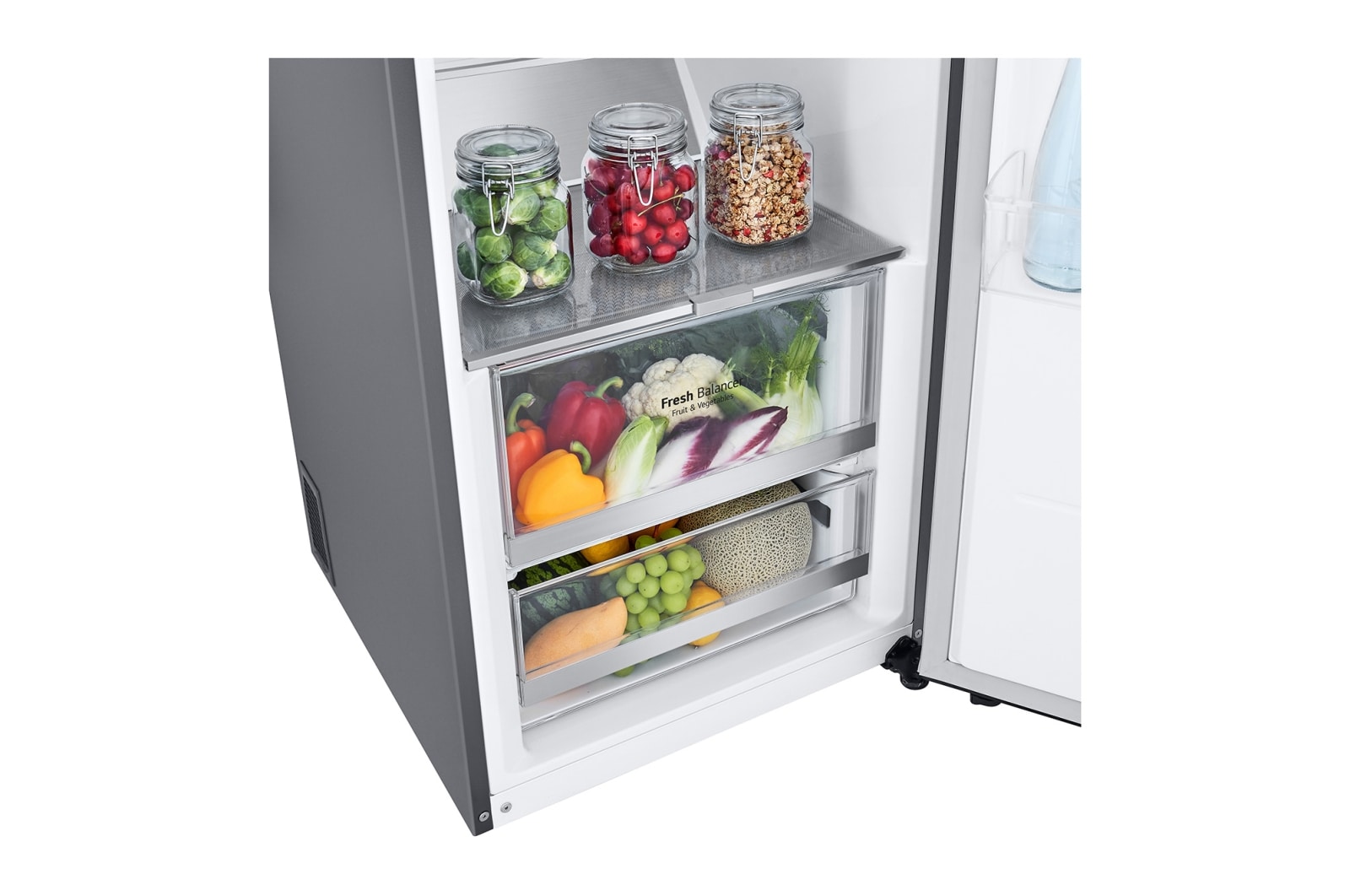 LG 386L Fritstående køleskab (Metal Sorbet) - Energiklasse E, Door Cooling™, LINEARCooling™, FRESHBalancer™, Smart Diagnosis™, GLT71MBCSZ