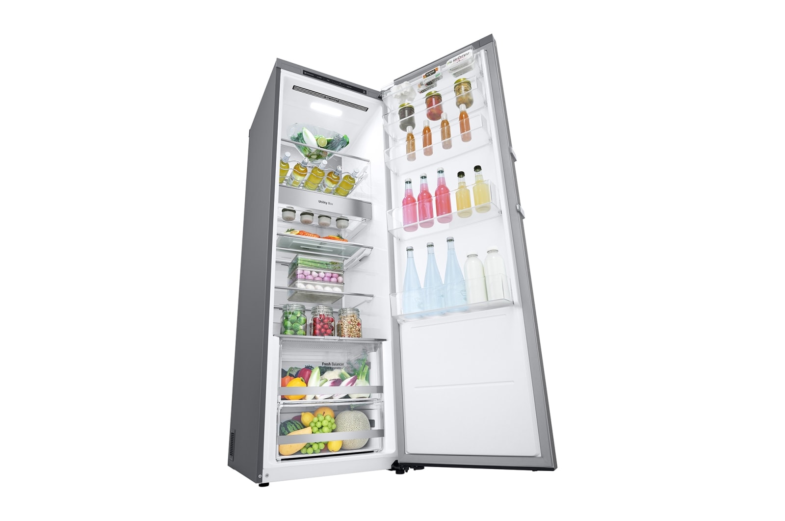 LG 386L Fritstående køleskab (Metal Sorbet) - Energiklasse E, Door Cooling™, LINEARCooling™, FRESHBalancer™, Smart Diagnosis™, GLT71MBCSZ