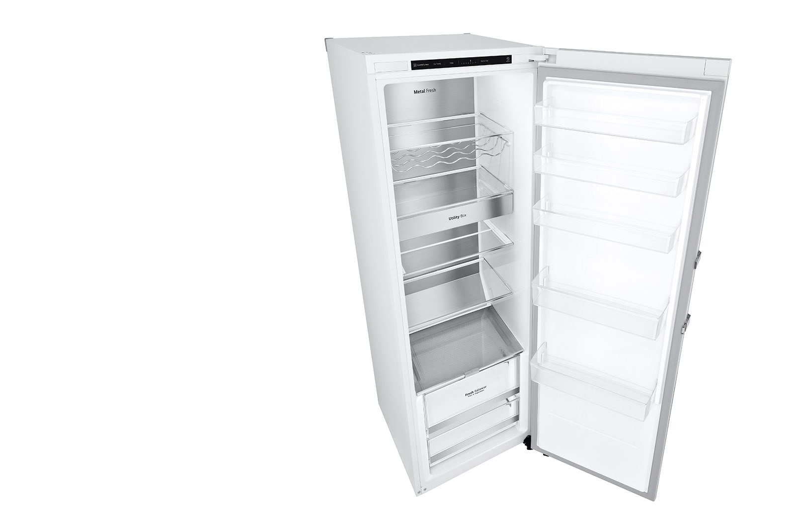 LG 386L Fritstående køleskab (Hvid) - Energiklasse D, Door Cooling™, LINEARCooling™, FRESHBalancer™, Smart Diagnosis™ , GLT71SWCSF