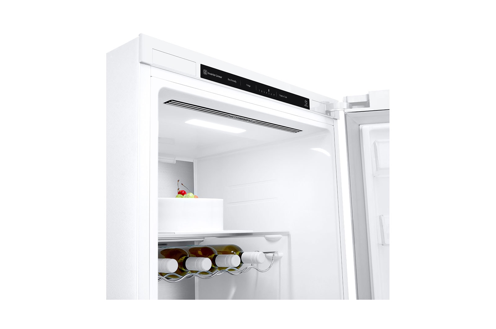 LG 386L Fritstående køleskab (Hvid) - Energiklasse C, DoorCooling™, LINEARCooling™, FRESHBalancer™, Smart Diagnosis™ , GLT71SWCSX