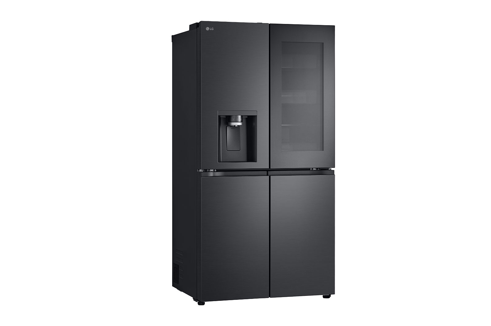 LG 638L InstaView French Door (Essence Black) - Energiklasse E, Vand-/isdispenser med vandtilkobling, Smart Diagnosis™ med Wi-Fi, GMG960EVJE