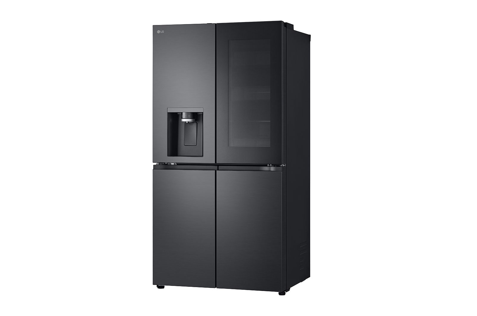 LG 638L InstaView French Door (Essence Black) - Energiklasse E, Vand-/isdispenser med vandtilkobling, Smart Diagnosis™ med Wi-Fi, GMG960EVJE