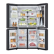 LG 638L InstaView French Door (Essence Black) - Energiklasse E, Vand-/isdispenser med vandtilkobling, Smart Diagnosis™ med Wi-Fi, GMG960EVJE