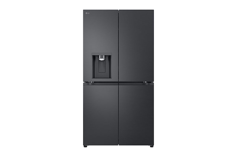 Visning forfra af 641L French Door Side-by-Side (Essence Black) - Energiklasse E, Vann/isdispenser med vanntilkobling, Smart Diagnosis™ med Wi-Fi GML960EVBE