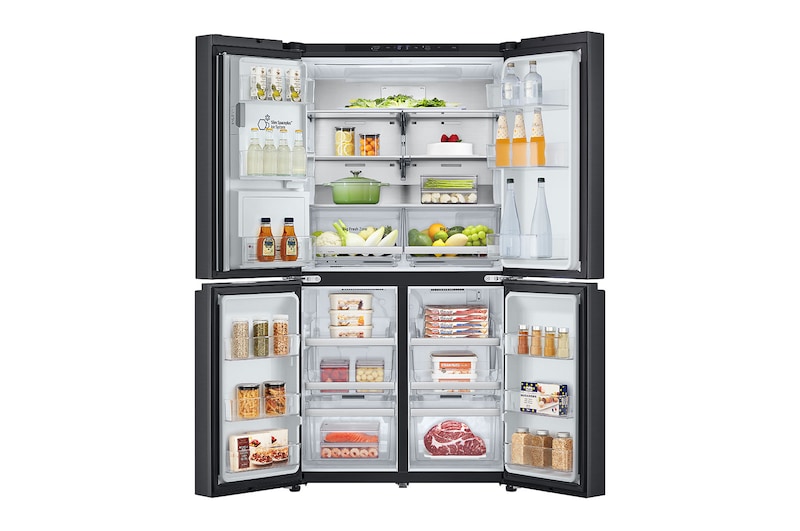 LG 641L French Door Side-by-Side (Essence Black) - Energiklasse E, Vann/isdispenser med vanntilkobling, Smart Diagnosis™ med Wi-Fi, GML960EVBE