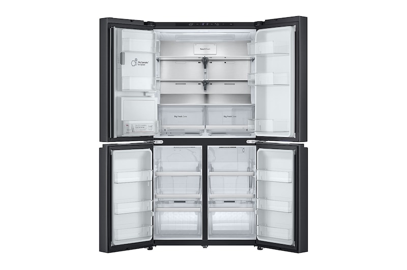 LG 641L French Door Side-by-Side (Essence Black) - Energiklasse E, Vann/isdispenser med vanntilkobling, Smart Diagnosis™ med Wi-Fi, GML960EVBE