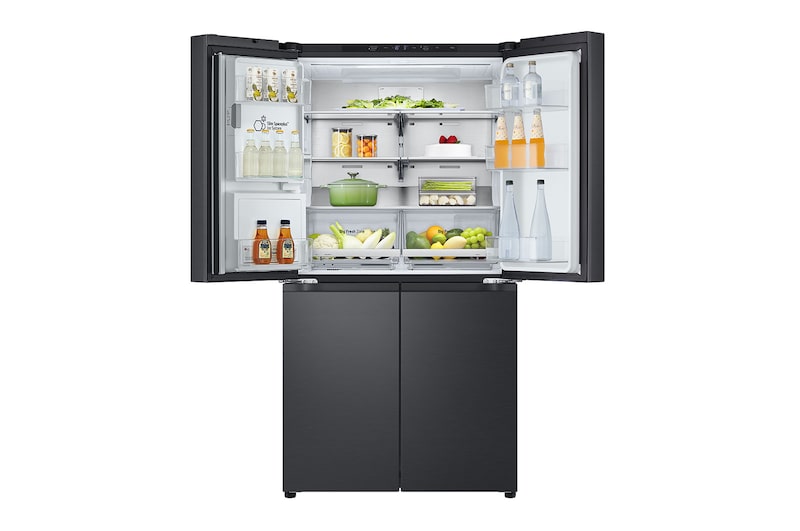 LG 641L French Door Side-by-Side (Essence Black) - Energiklasse E, Vann/isdispenser med vanntilkobling, Smart Diagnosis™ med Wi-Fi, GML960EVBE