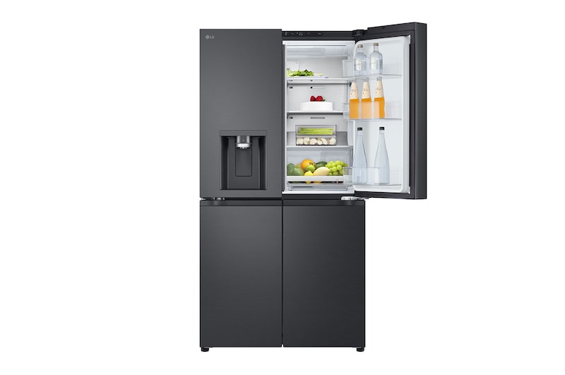 LG 641L French Door Side-by-Side (Essence Black) - Energiklasse E, Vann/isdispenser med vanntilkobling, Smart Diagnosis™ med Wi-Fi, GML960EVBE