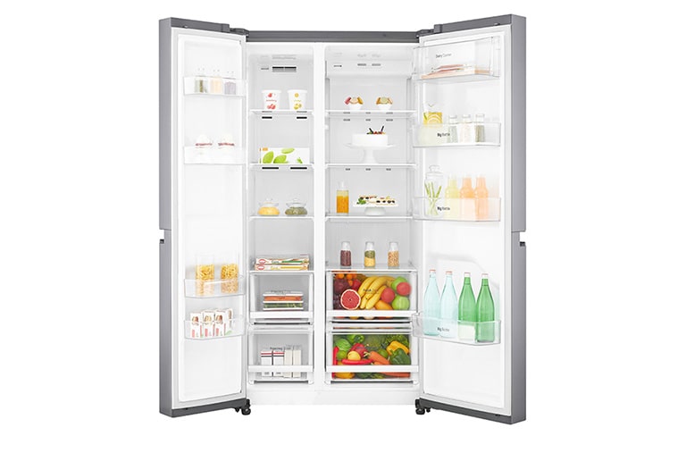 LG 642L Side by Side (Shiny Steel) - Energiklasse F og Smart Diagnosis™ med Wi-Fi, GSB760PZXV