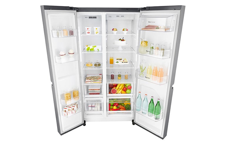 LG 642L Side by Side (Shiny Steel) - Energiklasse F og Smart Diagnosis™ med Wi-Fi, GSB760PZXV