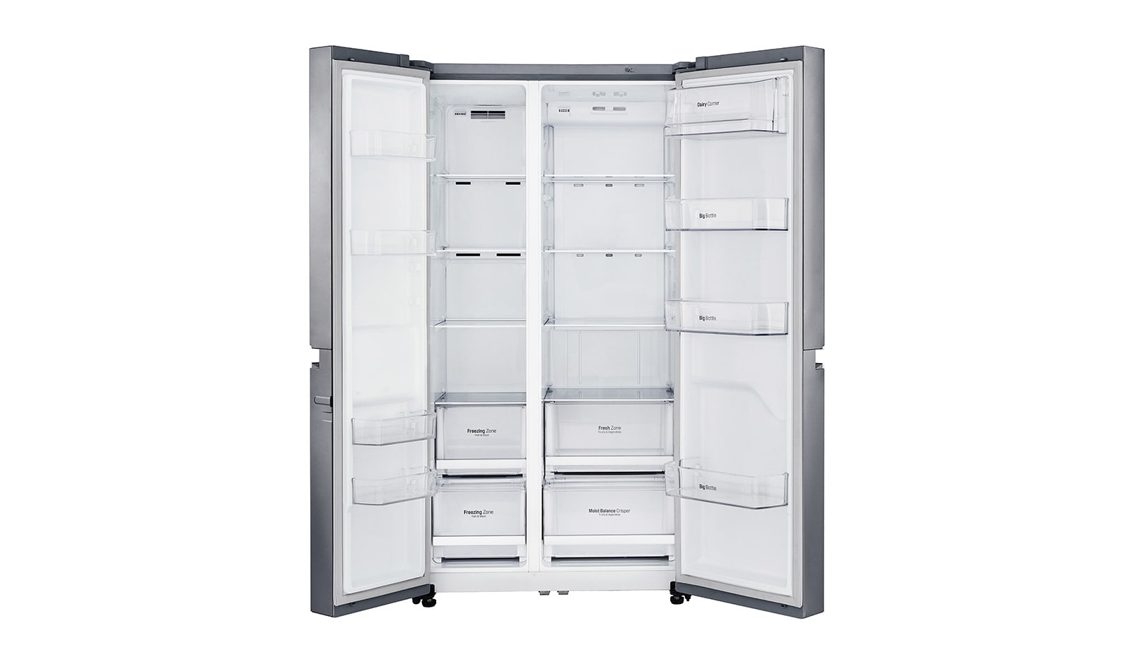 LG 642L Side by Side (Shiny Steel) - Energiklasse F og Smart Diagnosis™ med Wi-Fi, GSB760PZXV