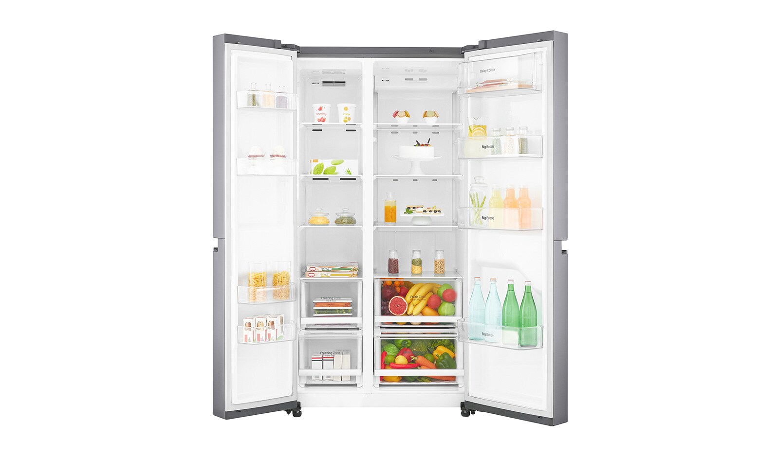 LG 642L Side by Side (Shiny Steel) - Energiklasse F og Smart Diagnosis™ med Wi-Fi, GSB760PZXV