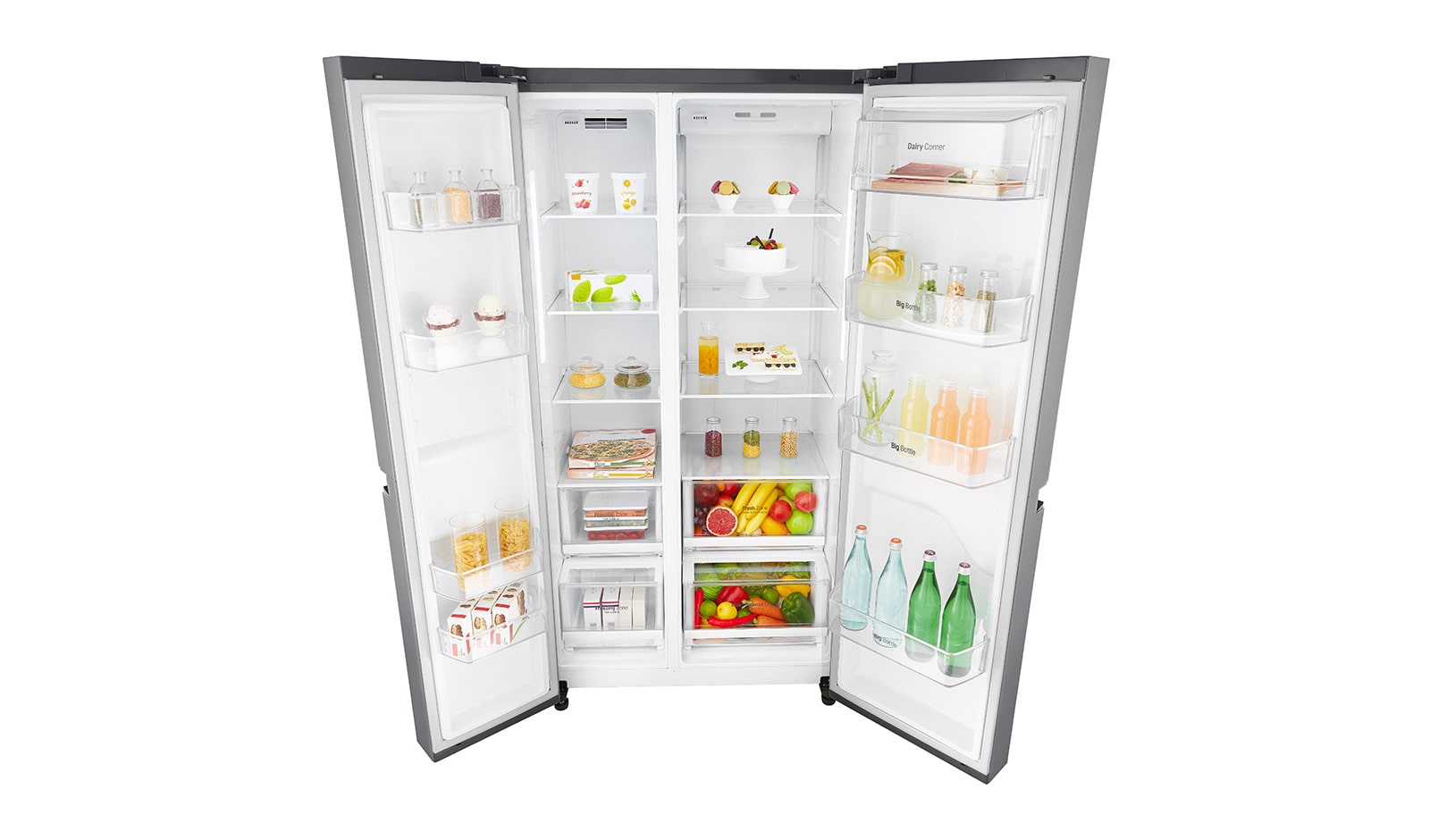 LG 642L Side by Side (Shiny Steel) - Energiklasse F og Smart Diagnosis™ med Wi-Fi, GSB760PZXV