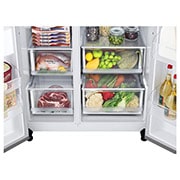 LG 662L Side by Side (Prime Silver), Energiklasse E , Smart Diagnosis™, GSBC40PYPE