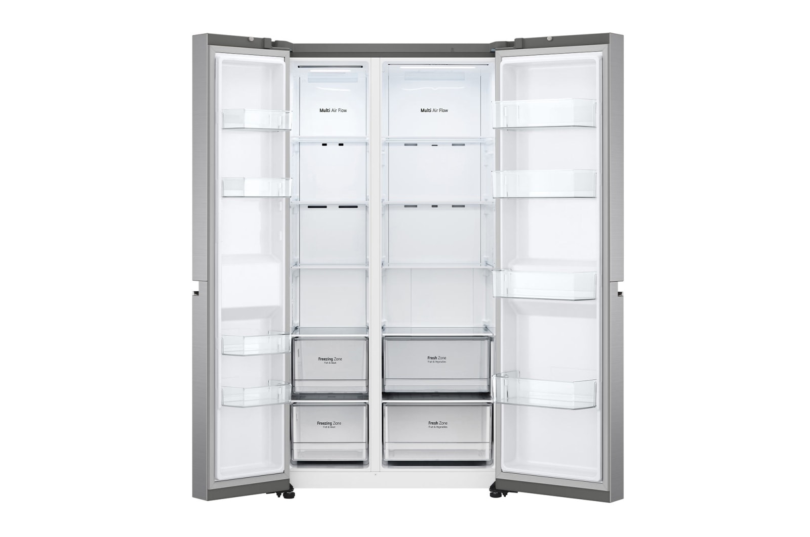 LG 662L Side by Side (Prime Silver), Energiklasse E , Smart Diagnosis™, GSBC40PYPE