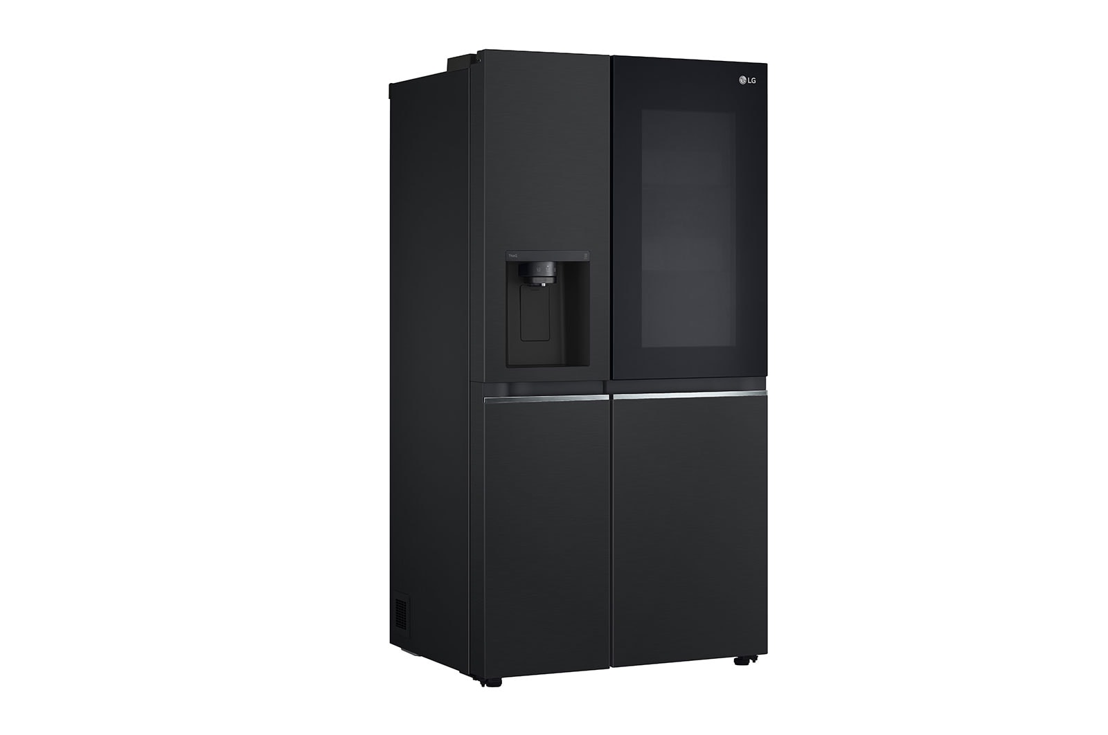 LG 635L InstaView™ Side by Side (Matte Black), Energiklasse E, Vand-/isdispenser med vandtilkobling, Smart Diagnosis™ med Wi-Fi, GSGV80EPLL