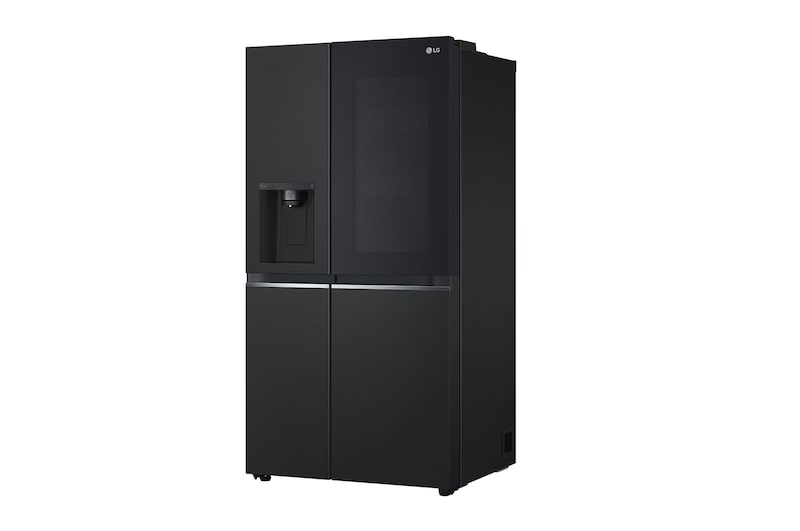 LG 635L InstaView™ Side by Side (Matte Black), Energiklasse E, Vand-/isdispenser med vandtilkobling, Smart Diagnosis™ med Wi-Fi, GSGV80EPLL