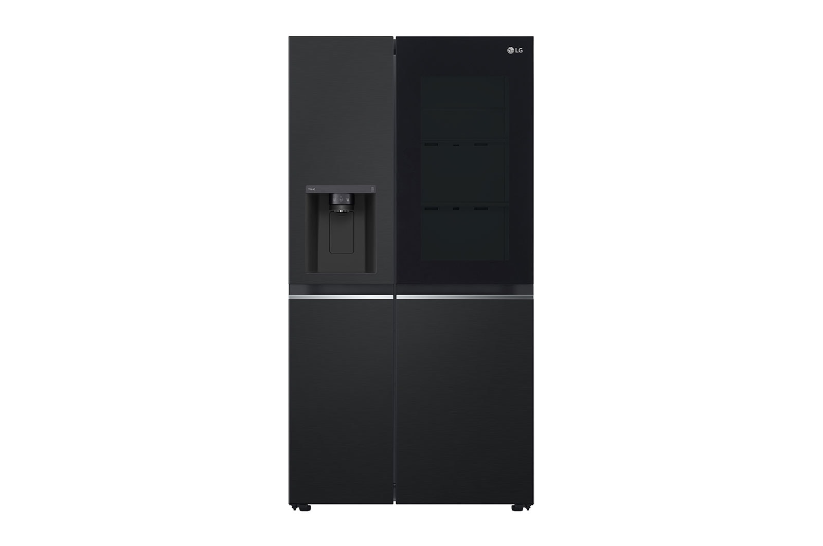 LG 635L InstaView™ Side by Side (Matte Black), Energiklasse E, Vand-/isdispenser med vandtilkobling, Smart Diagnosis™ med Wi-Fi, GSGV80EPLL