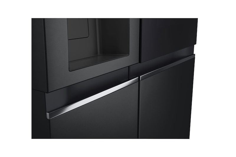 LG 635L InstaView™ Side by Side (Matte Black), Energiklasse E, Vand-/isdispenser med vandtilkobling, Smart Diagnosis™ med Wi-Fi, GSGV80EPLL