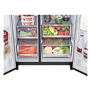 LG 635L InstaView™ Side by Side (Matte Black), Energiklasse E, Vand-/isdispenser med vandtilkobling, Smart Diagnosis™ med Wi-Fi, GSGV80EPLL