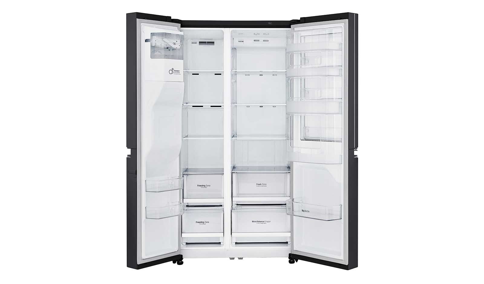 LG 625L Side by Side (Black) Energiklasse F, Vand-/isdispenser med vandtilkobling, Smart Diagnosis™ med Wi-Fi, GSJ760WBXV