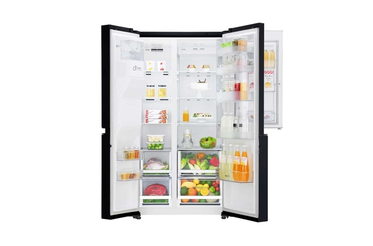 LG 625L Side by Side (Black) Energiklasse F, Vand-/isdispenser med vandtilkobling, Smart Diagnosis™ med Wi-Fi, GSJ760WBXV