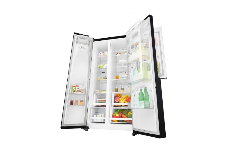 LG 625L Side by Side (Black) Energiklasse F, Vand-/isdispenser med vandtilkobling, Smart Diagnosis™ med Wi-Fi, GSJ760WBXV