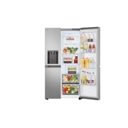 LG 638L Door in Door™ Side by Side (Prime Silver), Energiklasse E, Vand-/isdispenser med vandtilkobling, Smart Diagnosis™ , GSJC40PYPE