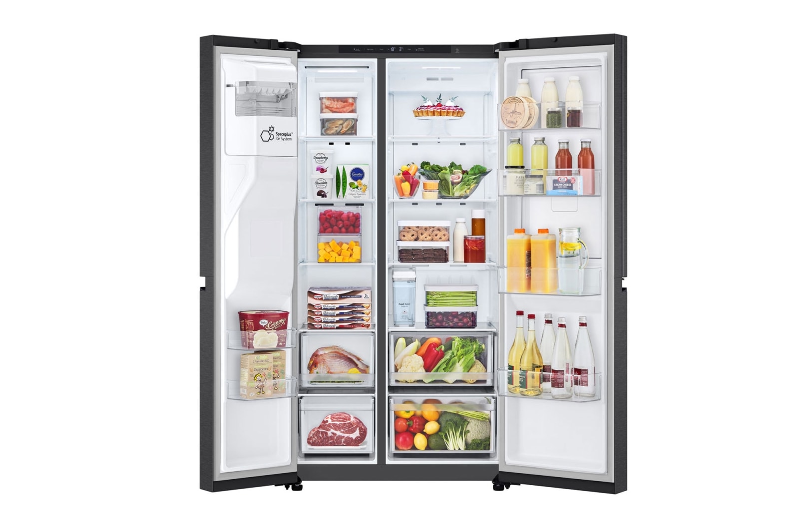 LG 641L Door in Door™ Side by Side (Matte Black), Energiklasse E, Vand-/isdispenser uden vandtilkobling, Smart Diagnosis™ , GSJC41EPPE