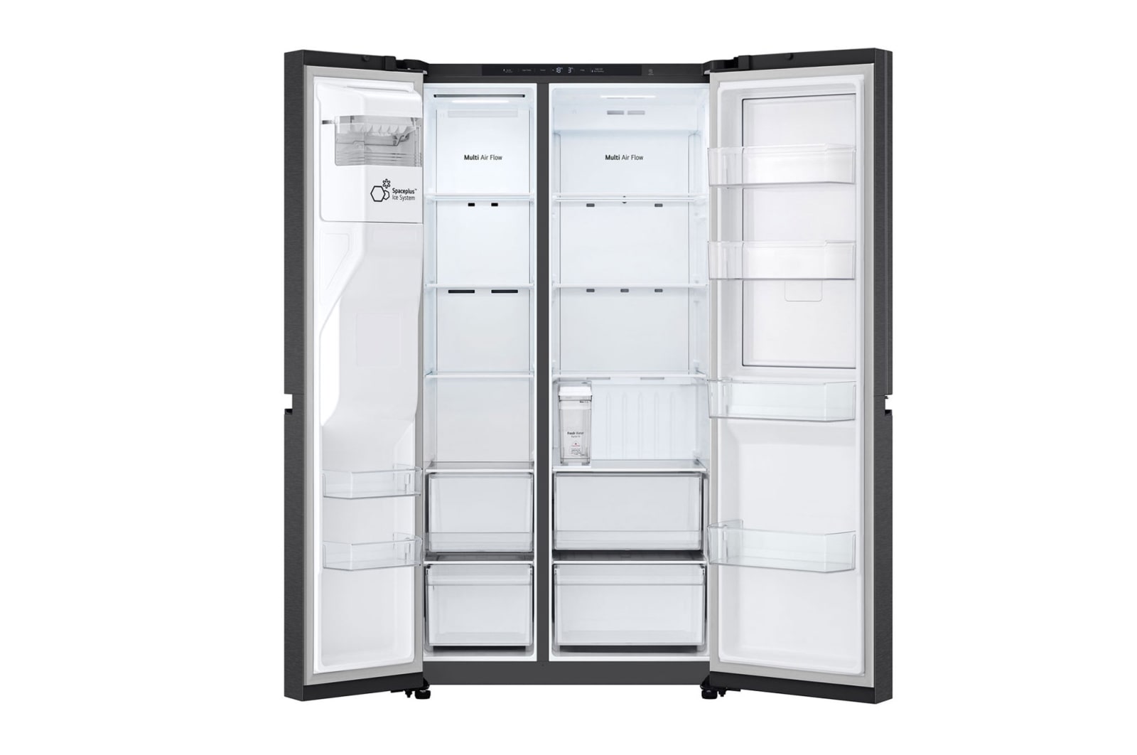 LG 641L Door in Door™ Side by Side (Matte Black), Energiklasse E, Vand-/isdispenser uden vandtilkobling, Smart Diagnosis™ , GSJC41EPPE