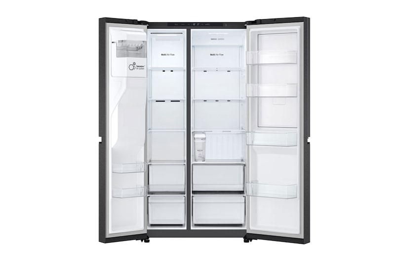 LG 641L Door in Door™ Side by Side (Matte Black), Energiklasse E, Vand-/isdispenser uden vandtilkobling, Smart Diagnosis™ , GSJC41EPPE
