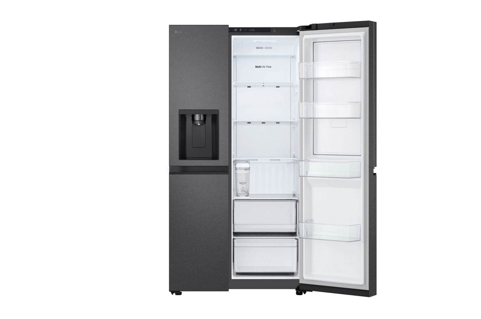 LG 641L Door in Door™ Side by Side (Matte Black), Energiklasse E, Vand-/isdispenser uden vandtilkobling, Smart Diagnosis™ , GSJC41EPPE