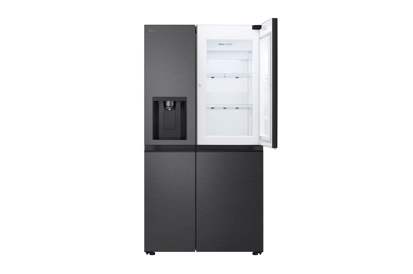 LG 641L Door in Door™ Side by Side (Matte Black), Energiklasse E, Vand-/isdispenser uden vandtilkobling, Smart Diagnosis™ , GSJC41EPPE