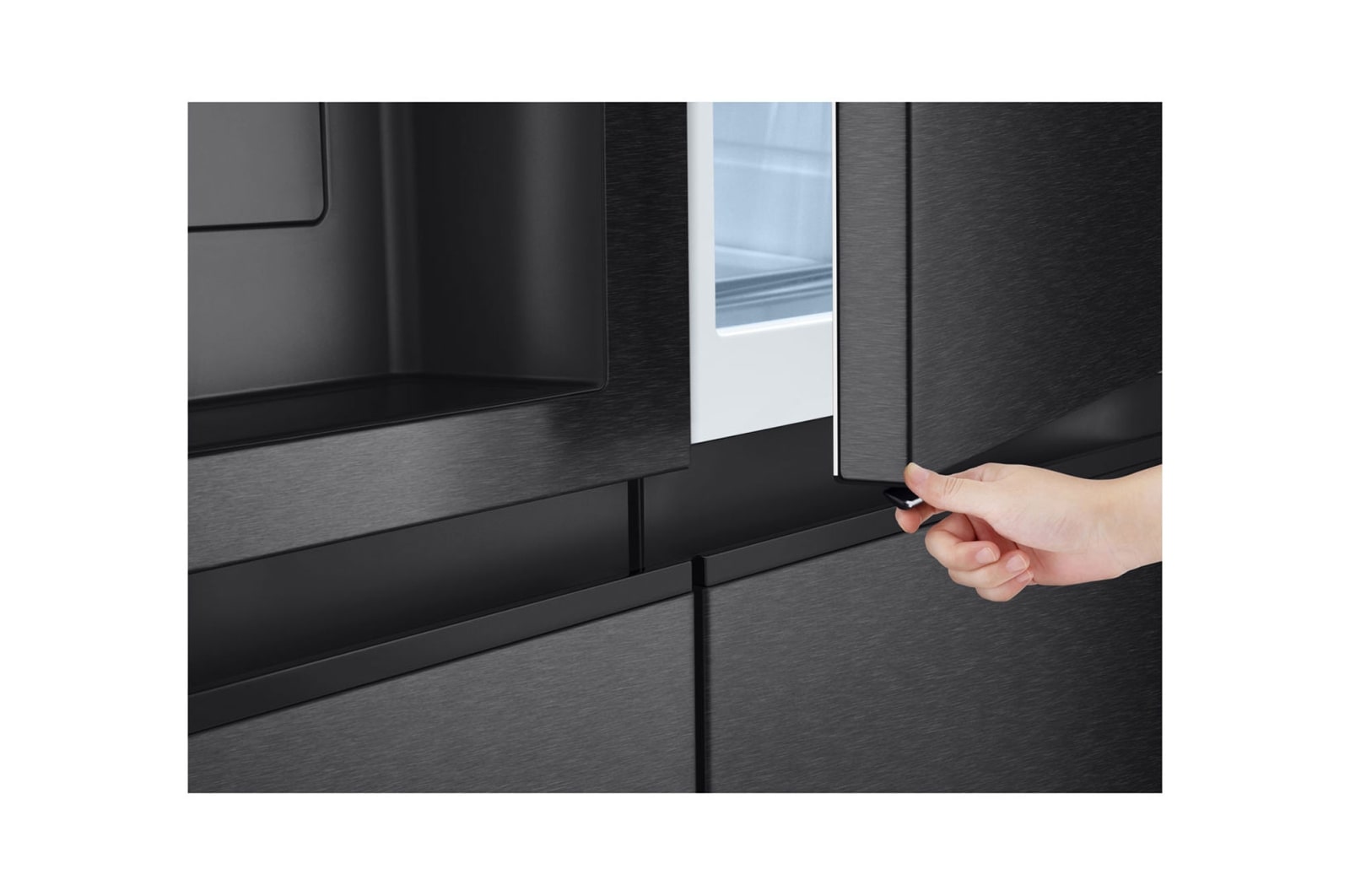 LG 641L Door in Door™ Side by Side (Matte Black), Energiklasse E, Vand-/isdispenser uden vandtilkobling, Smart Diagnosis™ , GSJC41EPPE