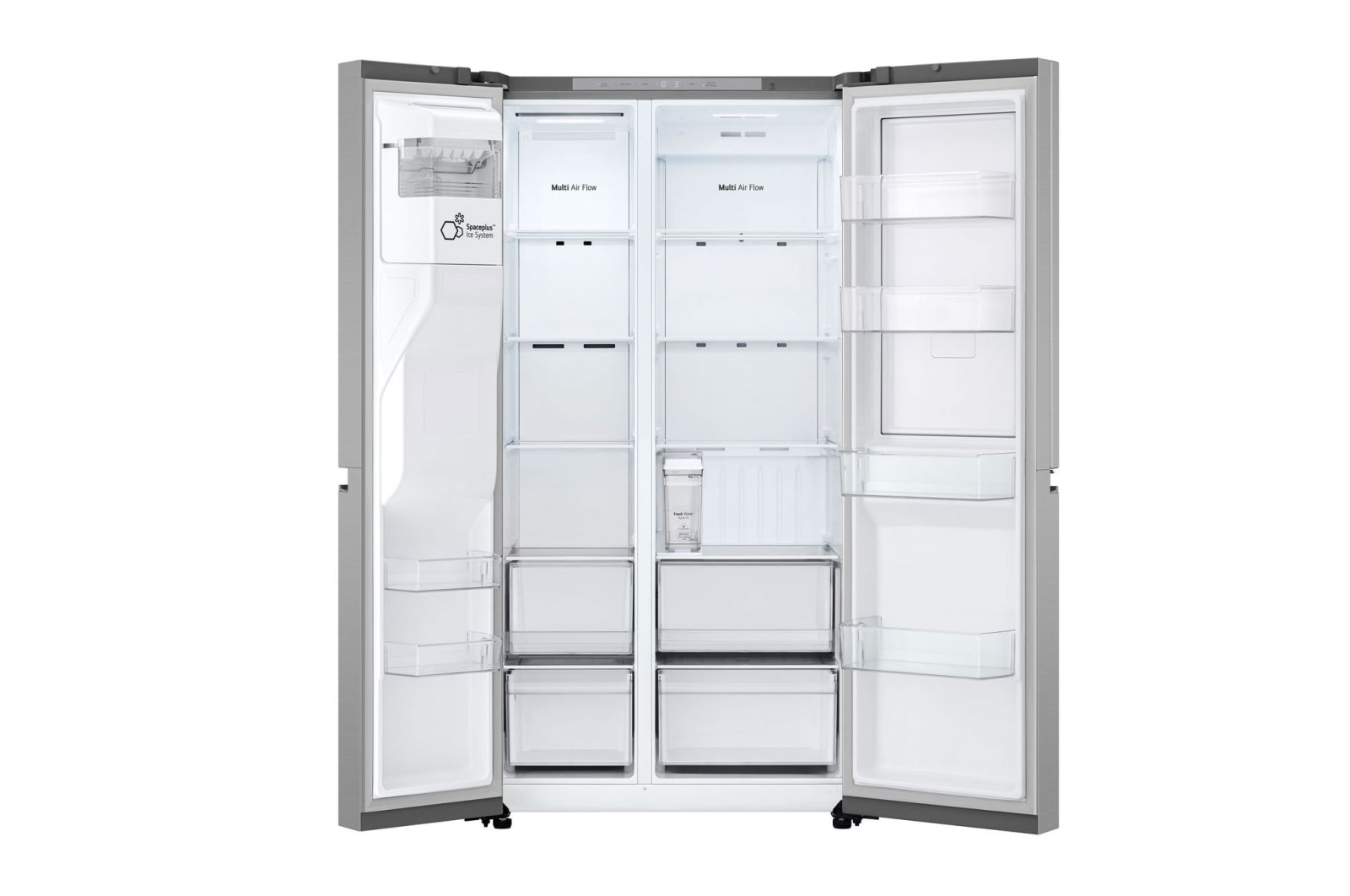 LG 641L Door in Door™ Side by Side (Prime Silver), Energiklasse E, Vand-/isdispenser uden vandtilkobling, Smart Diagnosis™ , GSJC41PYPE