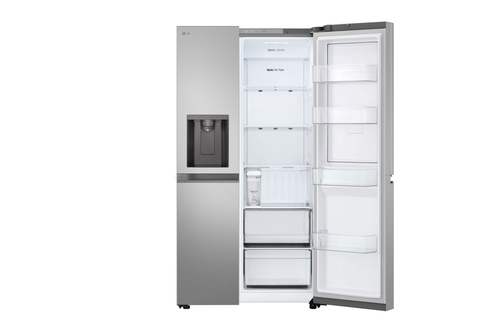LG 641L Door in Door™ Side by Side (Prime Silver), Energiklasse E, Vand-/isdispenser uden vandtilkobling, Smart Diagnosis™ , GSJC41PYPE