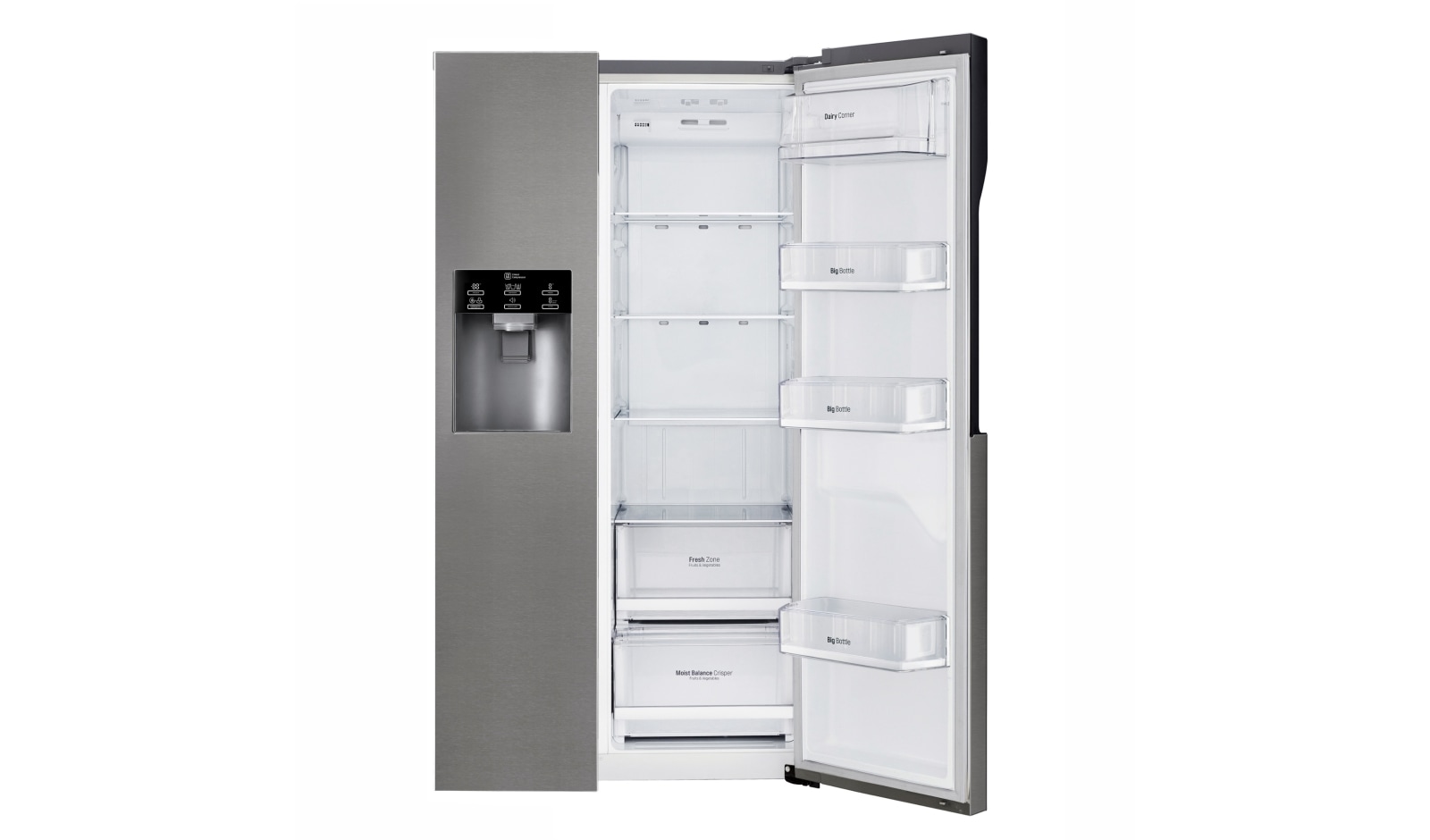 LG 606L Side by Side (mørkegrå) - Is og vand dispenser Energiklasse F Plumbing, Smart Diagnosis™, GSL360ICEV