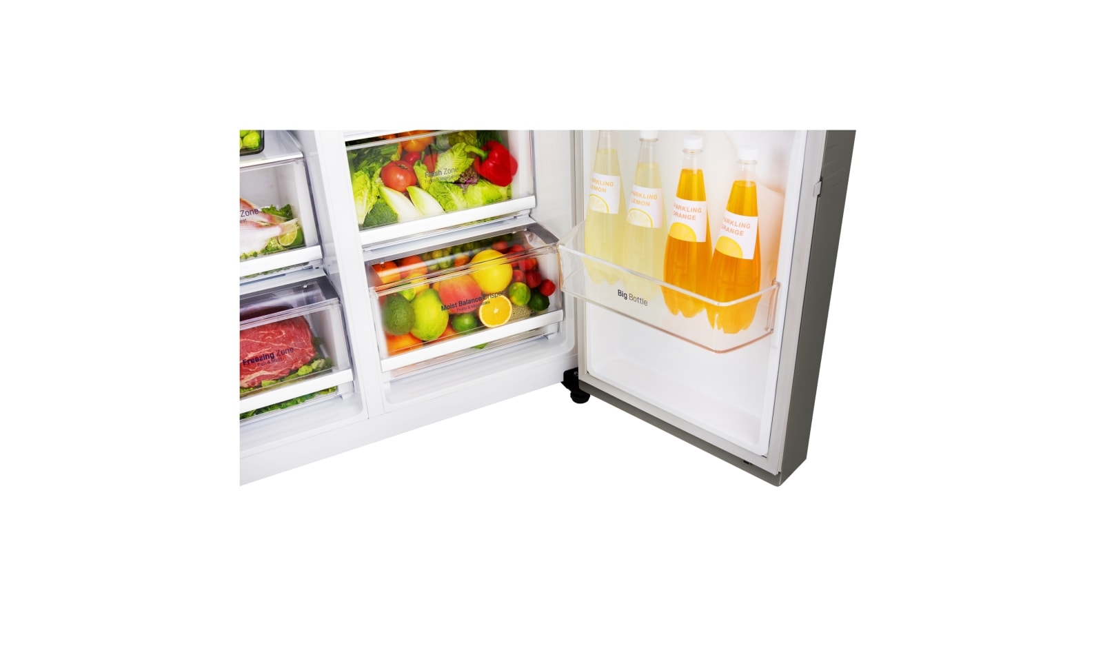LG 606L Side by Side (mørkegrå) - Is og vand dispenser Energiklasse F Plumbing, Smart Diagnosis™, GSL360ICEV