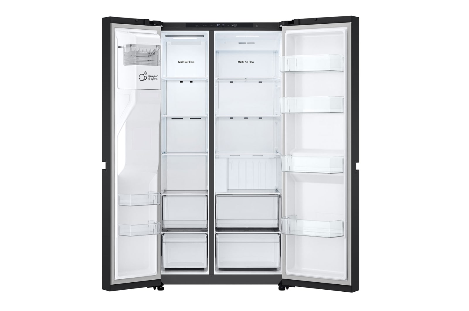 LG 638L Side by Side (Matte Black), Energiklasse E, Vand-/isdispenser med vandtilkobling, Smart Diagnosis™, GSLC40EPPE