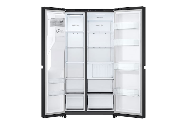 LG 638L Side by Side (Matte Black), Energiklasse E, Vand-/isdispenser med vandtilkobling, Smart Diagnosis™, GSLC40EPPE