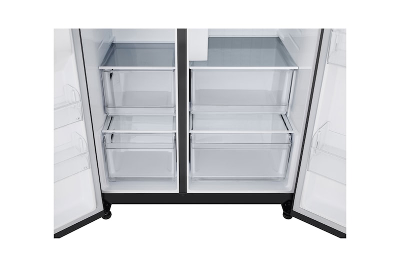 LG 638L Side by Side (Matte Black), Energiklasse E, Vand-/isdispenser med vandtilkobling, Smart Diagnosis™, GSLC40EPPE