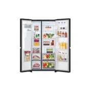 LG 638L Side by Side (Matte Black), Energiklasse E, Vand-/isdispenser med vandtilkobling, Smart Diagnosis™, GSLC40EPPE