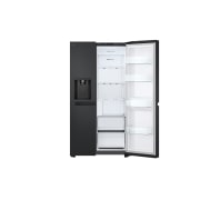 LG 638L Side by Side (Matte Black), Energiklasse E, Vand-/isdispenser med vandtilkobling, Smart Diagnosis™, GSLC40EPPE
